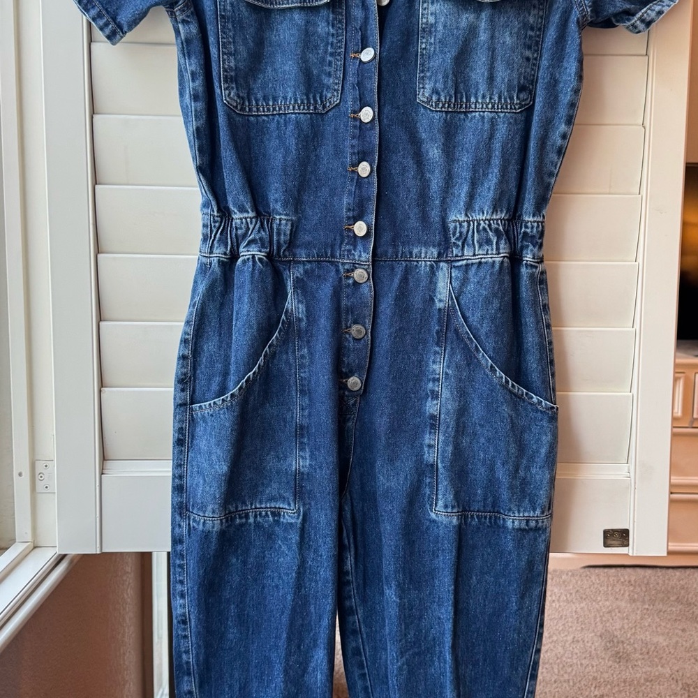 AIMAE Classic Blue Women's Denim Overalls - Picture 3 of 6